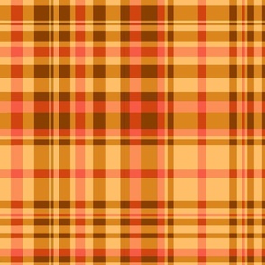 Cantelope, Orange, and Spice Brown Plaid