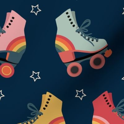 Vintage Rainbow Roller Skates