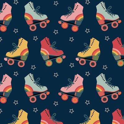 Roller Skates Fabric, Wallpaper and Home Decor | Spoonflower