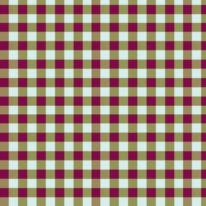 Checks in Lime and Maroon