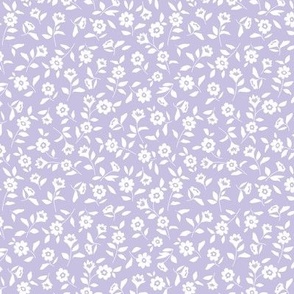 The Minimalist - Raw brush ditsy flowers boho garden delicate Scandinavian nursery nature design lilac lavender