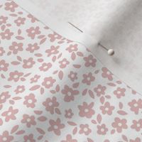 The Minimalist blossom - ditsy flowers and loose petals scandinavian blossom nursery pattern pink on white