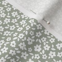 The Minimalist blossom - ditsy flowers and loose petals scandinavian blossom nursery white olive green