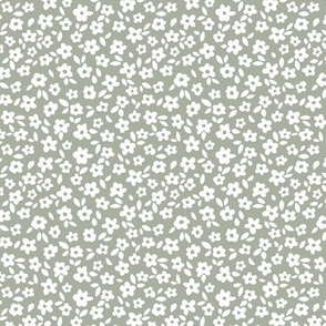 The Minimalist blossom - ditsy flowers and loose petals scandinavian blossom nursery white olive green