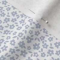 The Minimalist blossom - ditsy flowers and loose petals scandinavian blossom nursery periwinkle moody blue on white 