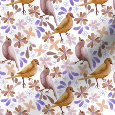    bird with Florals - small