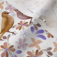    bird with Florals - small
