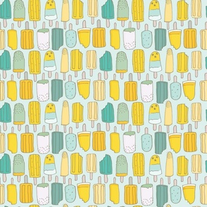 Popsicles -limoncello on teal_MED