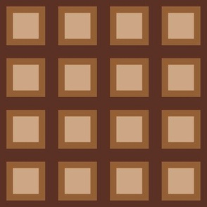 Mocha-Cocoa Square - Caramel Accent - 2"