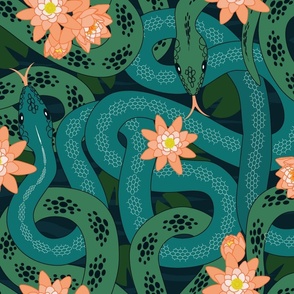 Watersnakes - Waterlilies - Hissterical Snakes Challenge
