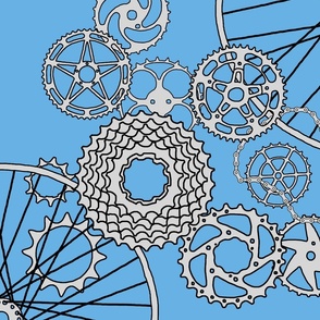 beautiful bicycle parts and blue skies - large scale