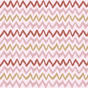 Handpainted Ikat Stripes in Pink - Small