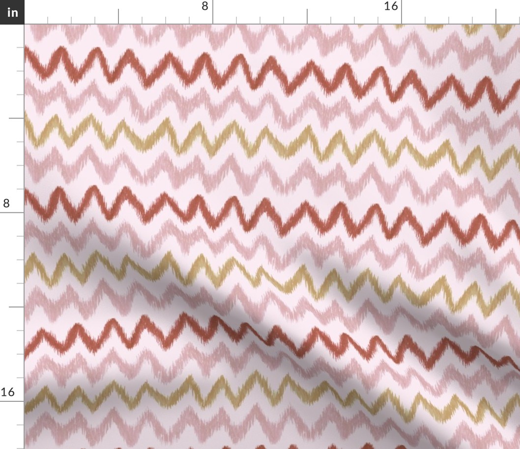 Handpainted Ikat Stripes in Pink - Small