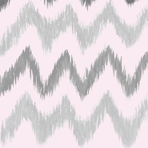 Handpainted Ikat Stripes in Gray - Large
