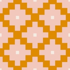 Boho geometry 1 - pink mustard