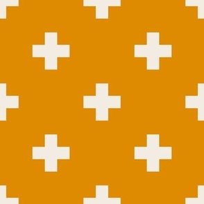 Boho geometry 4 - beige crosses on mustard