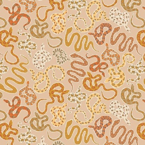 Playful Snakes_Medium-Earth Tone-Hufton-Studio