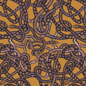 Stylished snakes - mustard