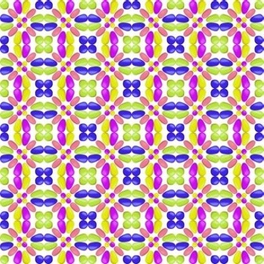 CRN3 - Small - Spring Carnival Balloon Tiles in Magenta, Coral, Lime Green and Purple  on White