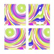 CRN3 - Large - Festive Swirls of Brightly Colored Balloons on White - Non-directional