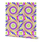 CRN3 - Medium - Festive Swirls of Brightly Colored Balloons on White - Non-directional