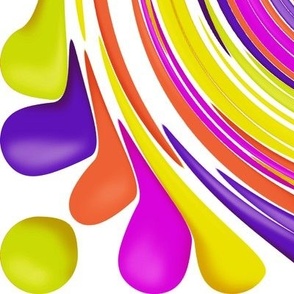 CRN2 - Jumbo  - Festive Swirls of Brightly Colored Carnival Balloons in Purple, Lime Green, Orange and Magenta