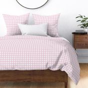 3/4” Gingham Pink2 on White 