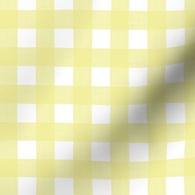 3/4” Gingham Ribbon Yellow on White