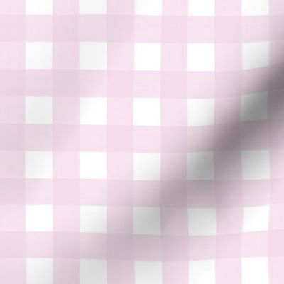 3/4” Gingham Pale Pink on White