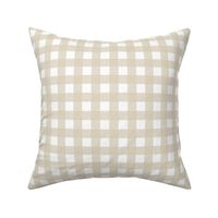 3/4” Gingham Manchester Tan on White 