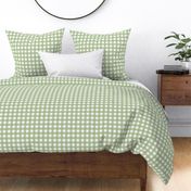 3/4” Gingham Pea Green on White 