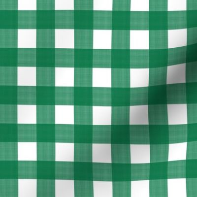 3/4” Gingham Revere Green on White 