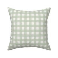 3/4” Gingham Light Quiet Green on Cream 