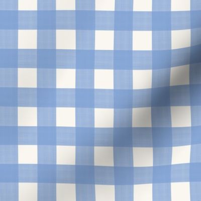 3/4” Gingham Cornflower Blue on Cream