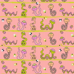 Sssssnakes on thin pink stripes