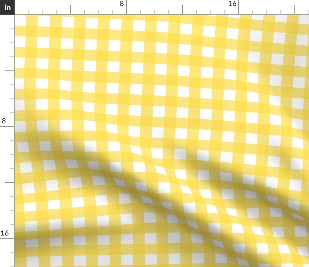 3/4” Gingham Yellow on White 