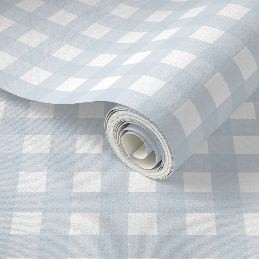 3/4” Gingham   Soft Blue on White 