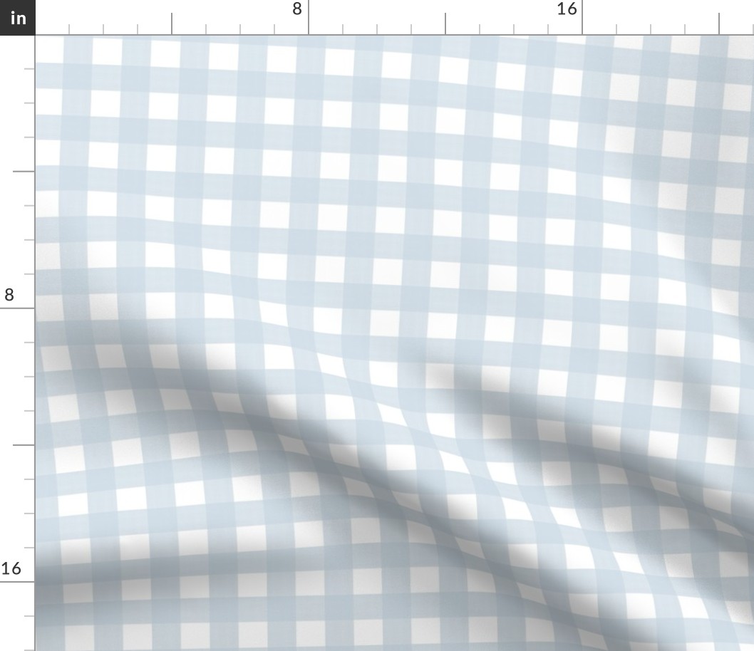 3/4” Gingham   Soft Blue on White 