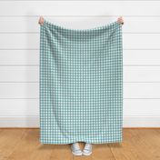 3/4” Gingham Teal on White 