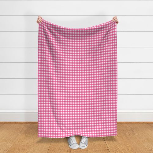 3/4” Gingham Hot Pink on White