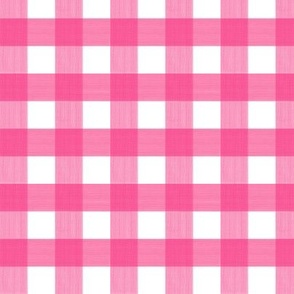 3/4” Gingham Hot Pink on White