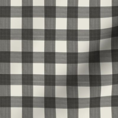 3/4” Gingham Black on Cream 