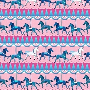 Small scale • Happy carousel blue and pink