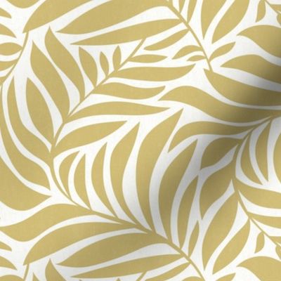 Flowing Leaves Botanical -  White Desert Citron Yellow Regular Scale