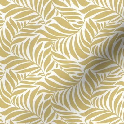 Flowing Leaves Botanical -  White Desert Citron Yellow Small Scale