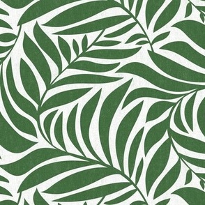 Flowing Leaves Botanical -  White Green Regular Scale