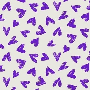 Scribble Hearts Purple II  (medium) || valentine love sweetheart lovecore pattern