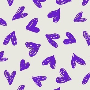 Scribble Hearts Purple II  (large || valentine love sweetheart lovecore pattern