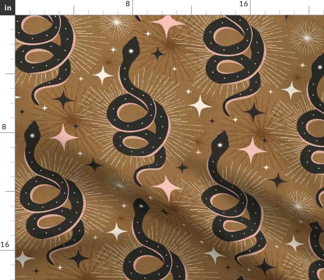 Slither Through The Stars - Vintage Boho Snake Gold Large Scale