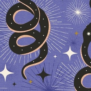 Slither Through The Stars - Vintage Boho Snake Very Peri Purple Large Scale